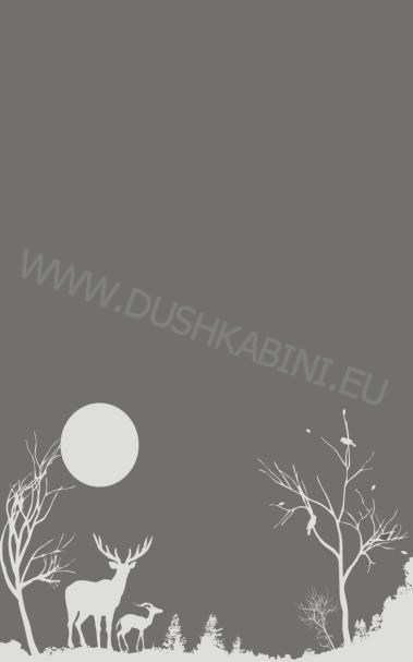 ОРНАМЕНТ №125 Гора, елен, дърво, птици, пълнолуние - БАНЯ НЕО